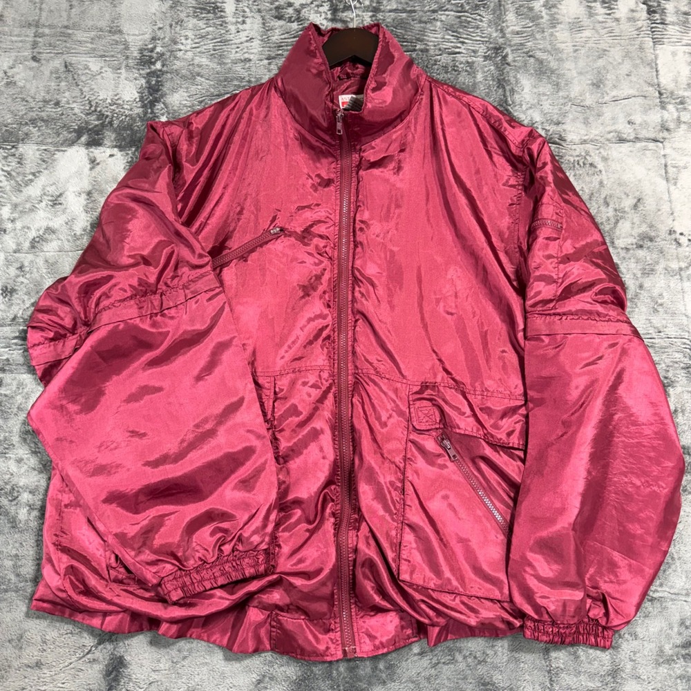 AST Sportswear Mens 5XL Maroon Nylon Tracksuit Zip Off Pants Jacket Set RN 77201